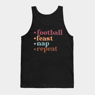 Football Feast Nap Repeat Tank Top